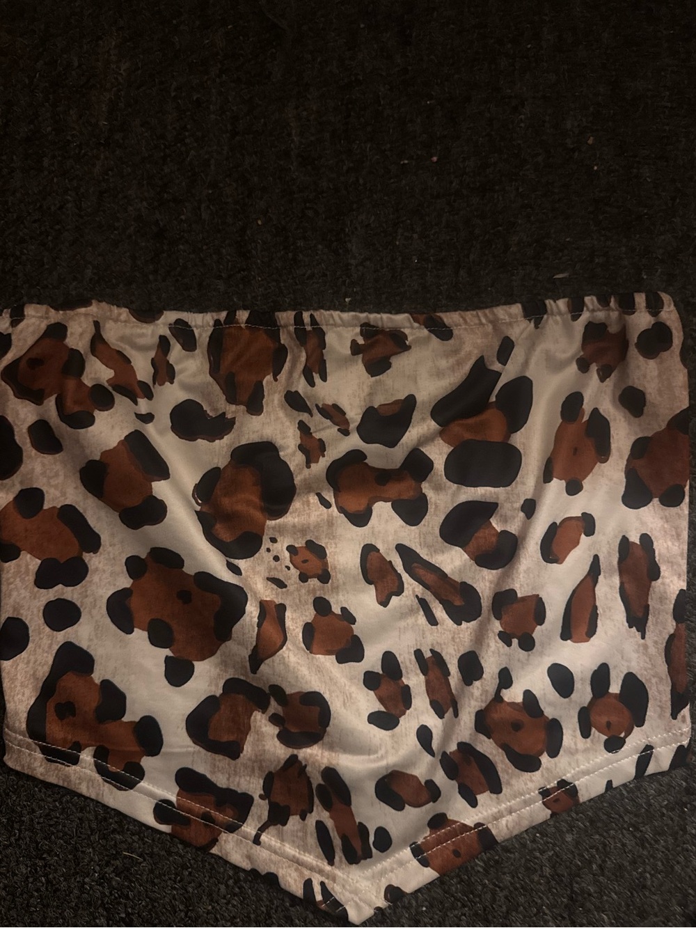 Chic Nation Brown and Black Leopard Print Strapless Camisole